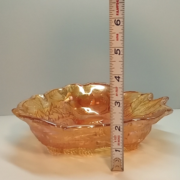 "new item" vintage Indiana Glass carnival glass bon bon loganberry bowl. No flaw - Picture 6 of 8